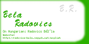 bela radovics business card